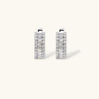 Product video showcasing Linear Baguette Zirconia Jewelry Set with sparkling baguette-cut zirconia stones, sleek linear details and coordinated jewelry pieces | Olaty