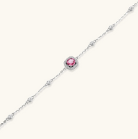Product video showcasing GRA Certified Pink Moissanite Diamond Bracelet with a brilliant pink moissanite center stone and sparkling bracelet details | Olaty