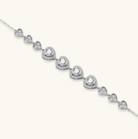 Product video showcasing GRA Certified Moissanite Diamond Hearts Bracelet with brilliant moissanite stones and sparkling heart-inspired details | Olaty