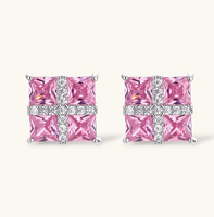 Product video showcasing Pink Prism Cross Y Necklace & Statement Stud Earrings Set with vibrant pink prism details, cross-inspired design and coordinated Y necklace and statement stud earrings | Olaty