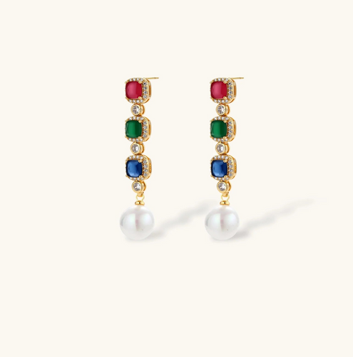 Product video showcasing Multicolor Zirconia Statement Jewelry Set with vibrant multicolor zirconia stones, bold statement details and coordinated jewelry pieces | Olaty