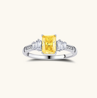 Product video showcasing GRA Certified Yellow Moissanite Diamond Radiance Jewelry Set with brilliant yellow moissanite stones and coordinated sparkling jewelry pieces | Olaty