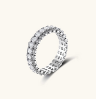 Product video showcasing GRA Certified Moissanite Diamond Infinite Eternity Ring with brilliant moissanite stones and a sparkling infinity-inspired eternity design | Olaty